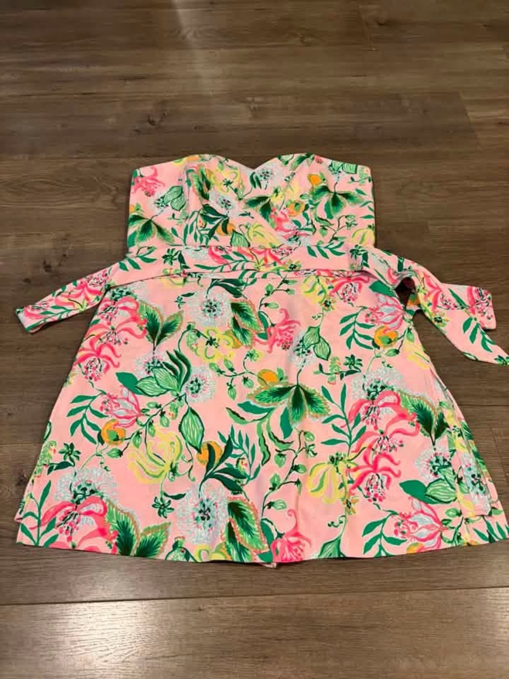 Lilly Pulitzer Kylo strapless skirted romper "Via Amore Spritzer" Dress - Picture 2 of 5